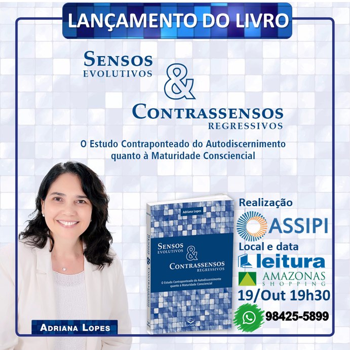 Lançamento é Amazonas Shopping, livraria Leitura, na sexta-feira às 19h30