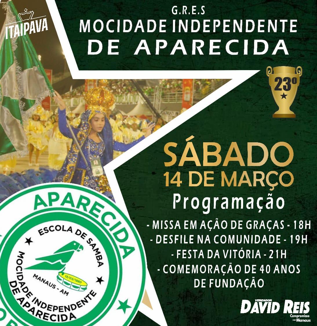 Aparecida realiza a festa da vitória no próximo sábado
