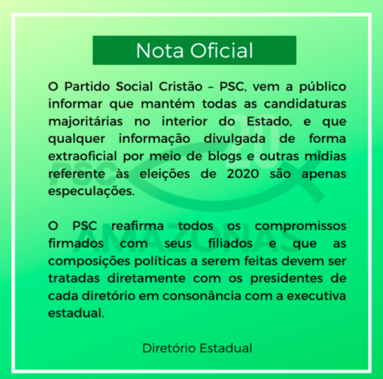 PSC nota oficial