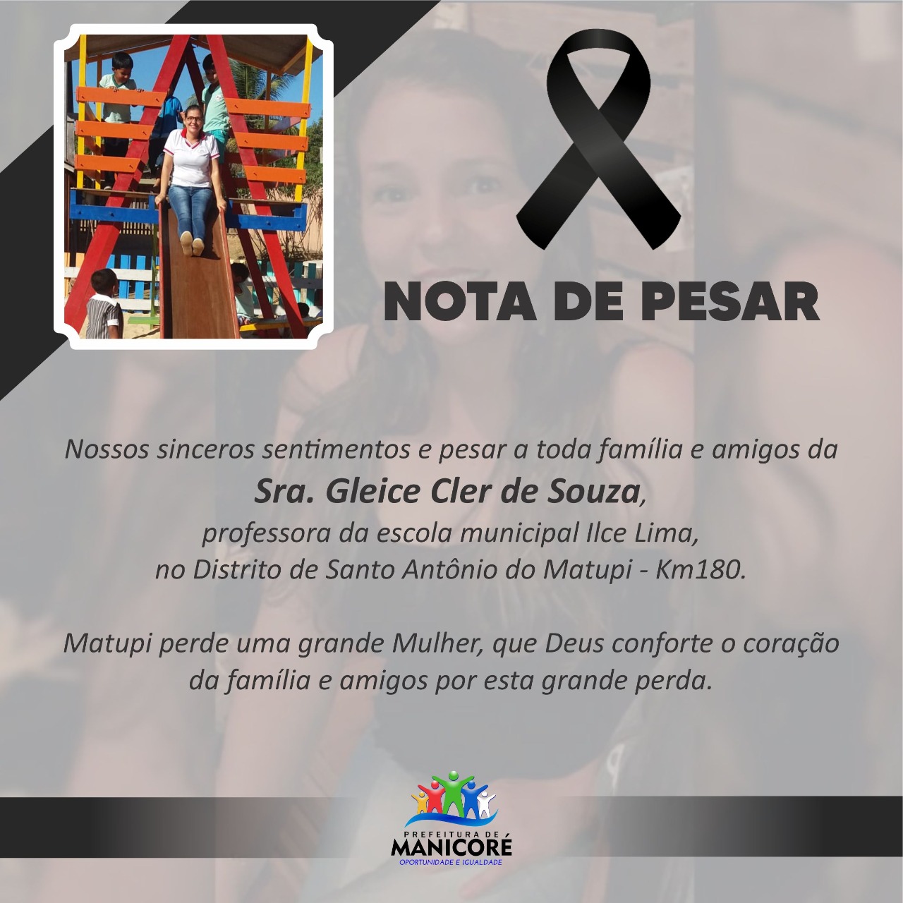 Matupi, em Manicoré, chora perda da professora Gleice Cler