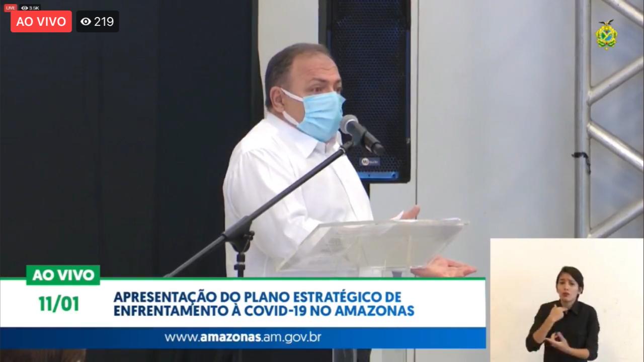 Apesar do colapso, Pazuello não dá prioridade de vacina a Manaus