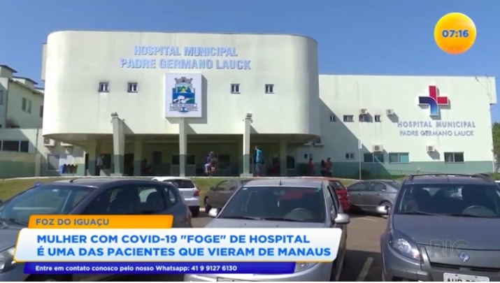 Paciente de Manaus com covid foge de hospital no Paraná