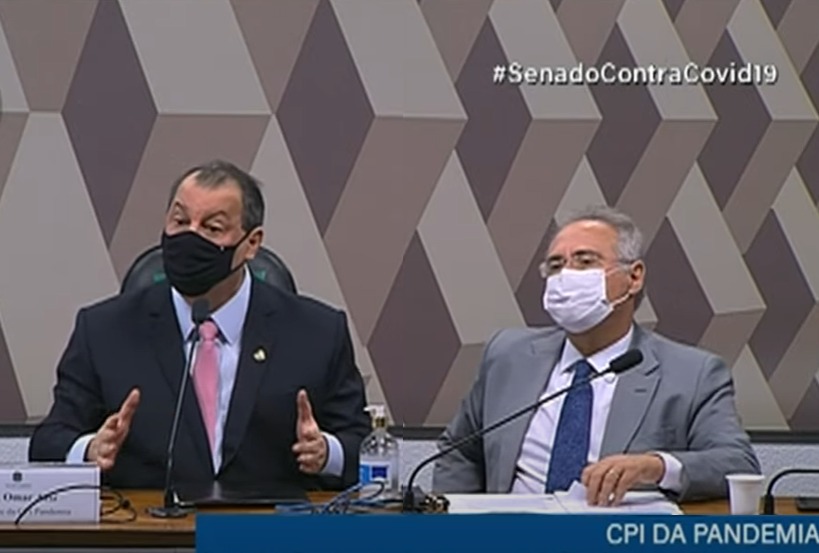 Omar Aziz e Renan Calheiros CPI da covid