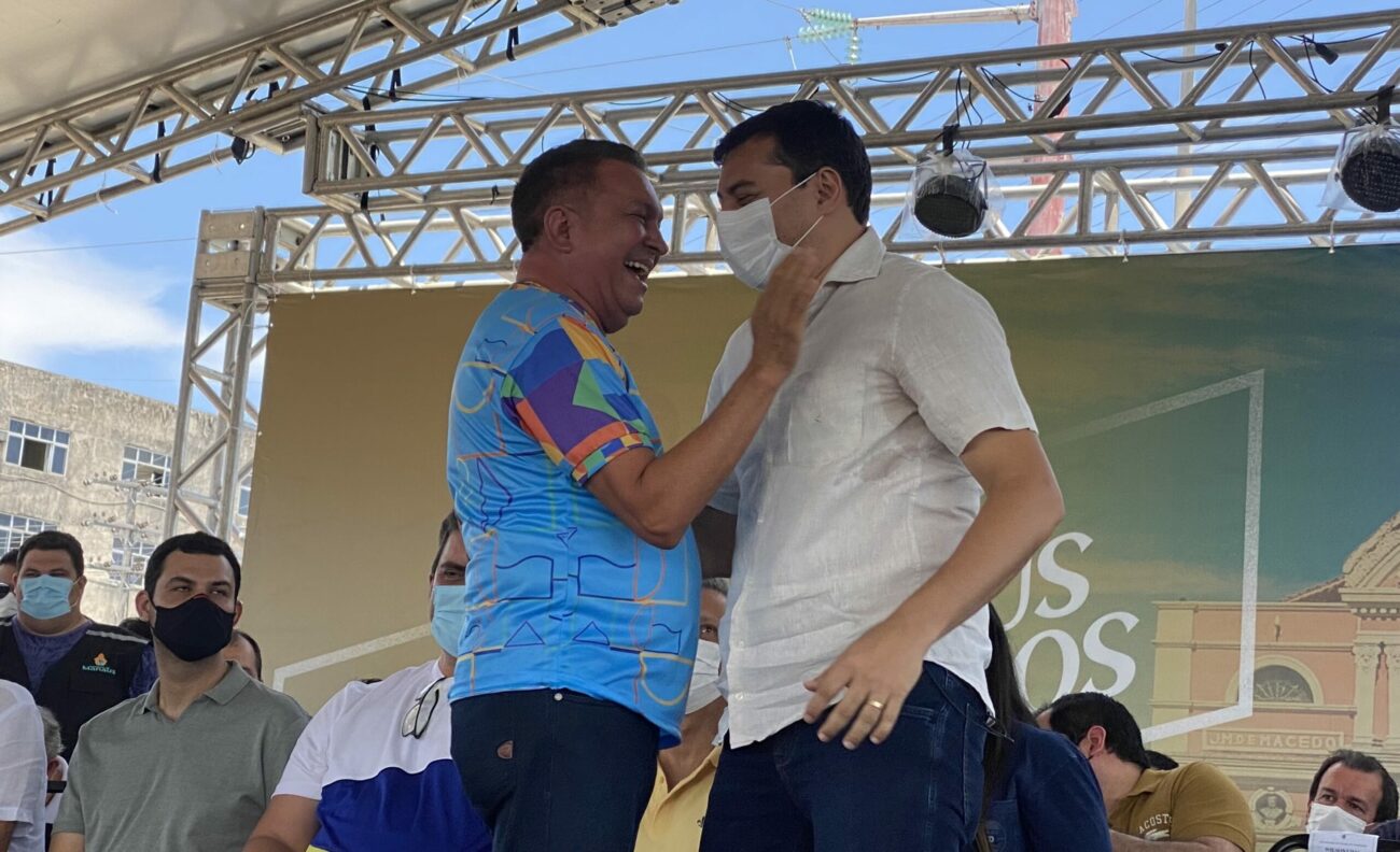 Governador Wilson Lima e o prefeito de Manaus, David Almeida, no aniversário da cidade