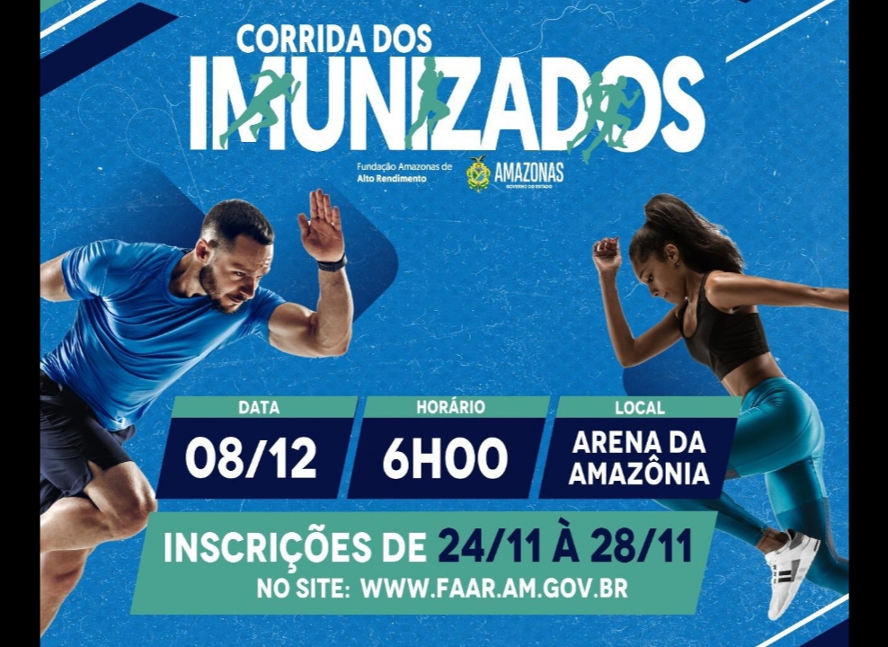 Corrida dos Imunizados incentiva vacinação e a doação de sangue no AM