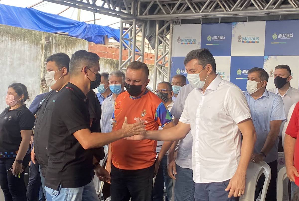 Wilson Lima e David Almeida em evento na feira da Compensa