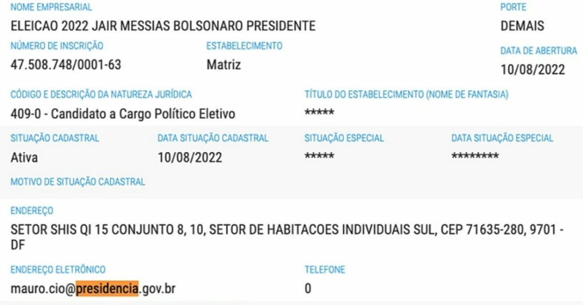 Bolsonaro utiliza e-mail da Presidência para doação eleitoral