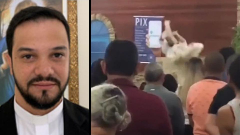 Padre abandona missa após discussão política, fiéis teriam feito 'L'