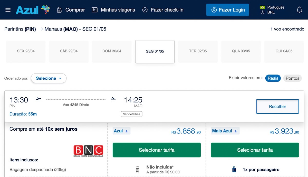passagem Parintins Manaus