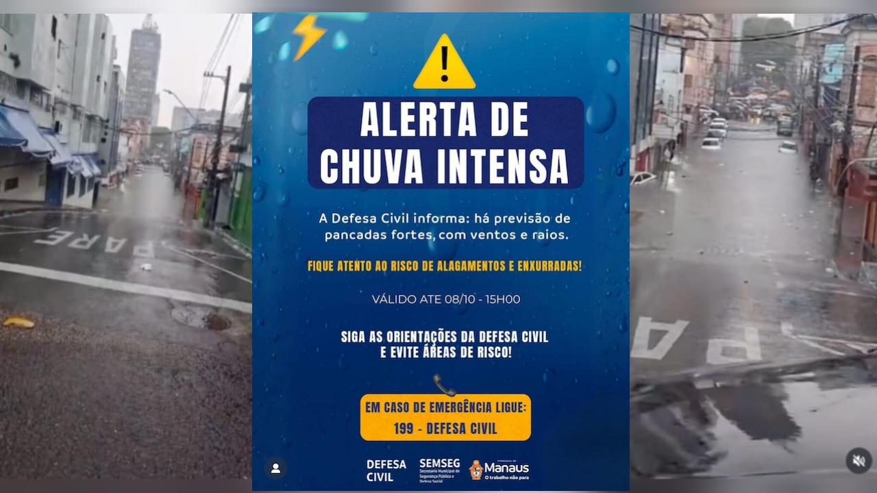 Alerta de Chuvas intensas em Manaus