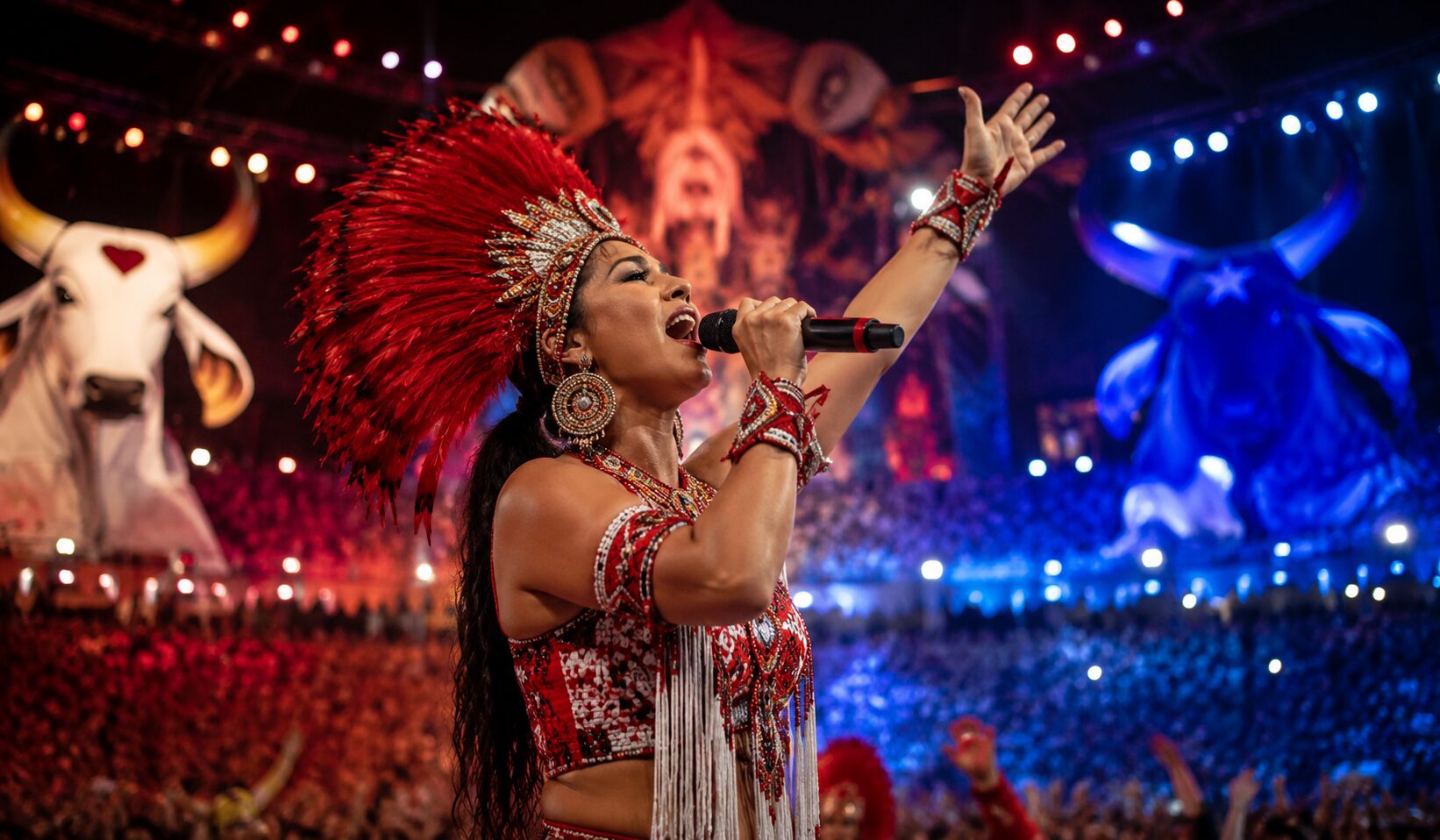 Levantadora de toadas no Festival de Parintins